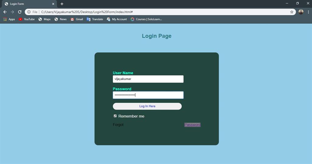 How to Create a Simple Login Page in HTML with CSS Code